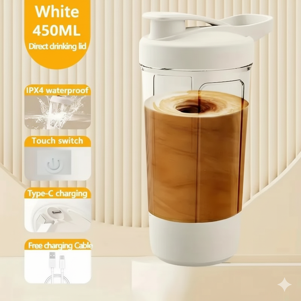 450ML Electric Protein Mixer Shaker Bottle Vortex Cup Blender Drink Portable US