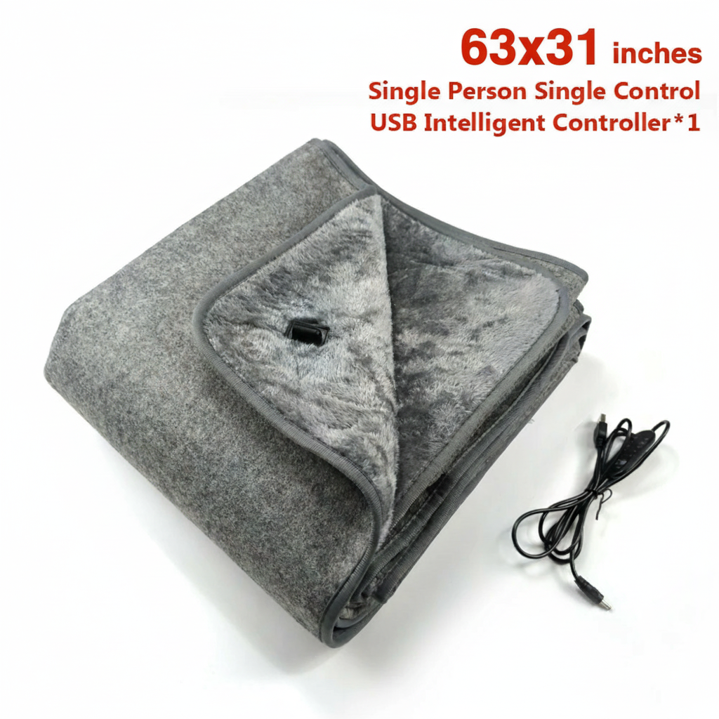 Heated Blanket Throw 59 in x 63 in, ETL Certified, 8-10 hour heat preservation