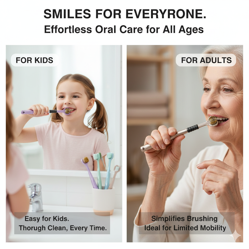 Three Sided Toothbrush 3 Sided Toothbrush For Adult Tri-Head Multi-Angle