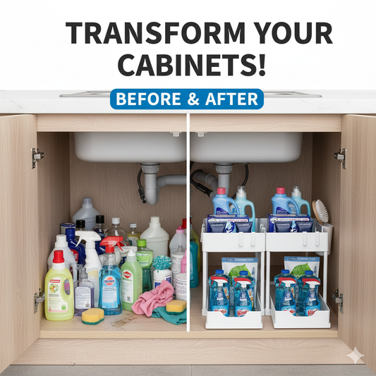 2 Tier Under Sink Organizers Storage Slide Out Kitchen Cabinet Bathroom Storage