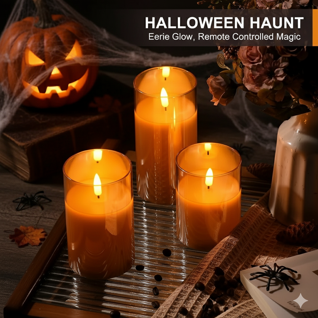 LED Candle Light 3 In 1 Flameless Candles with Remote Battery Operated halloween