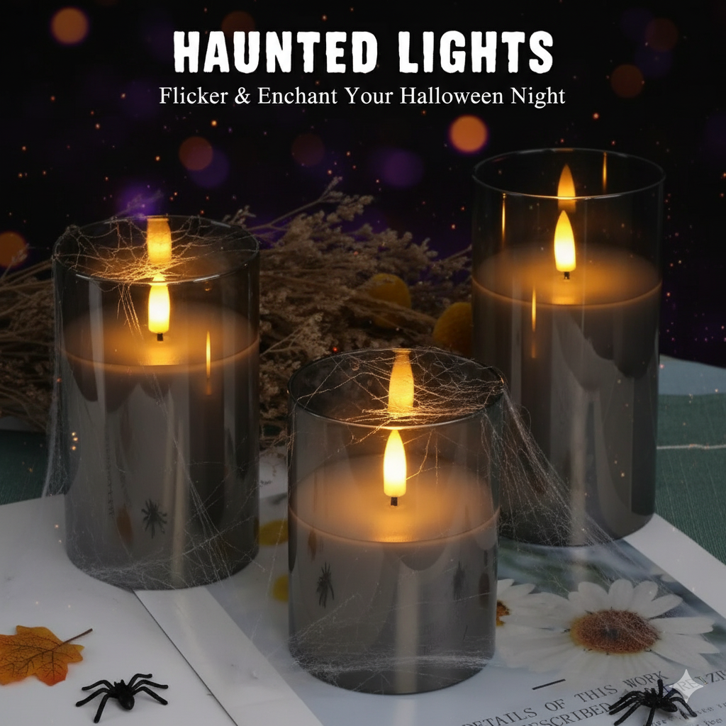 LED Candle Light 3 In 1 Flameless Candles with Remote Battery Operated halloween