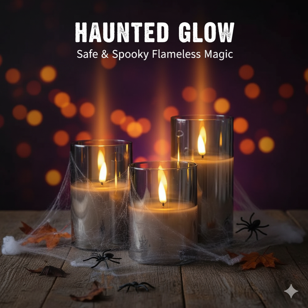 LED Candle Light 3 In 1 Flameless Candles with Remote Battery Operated halloween
