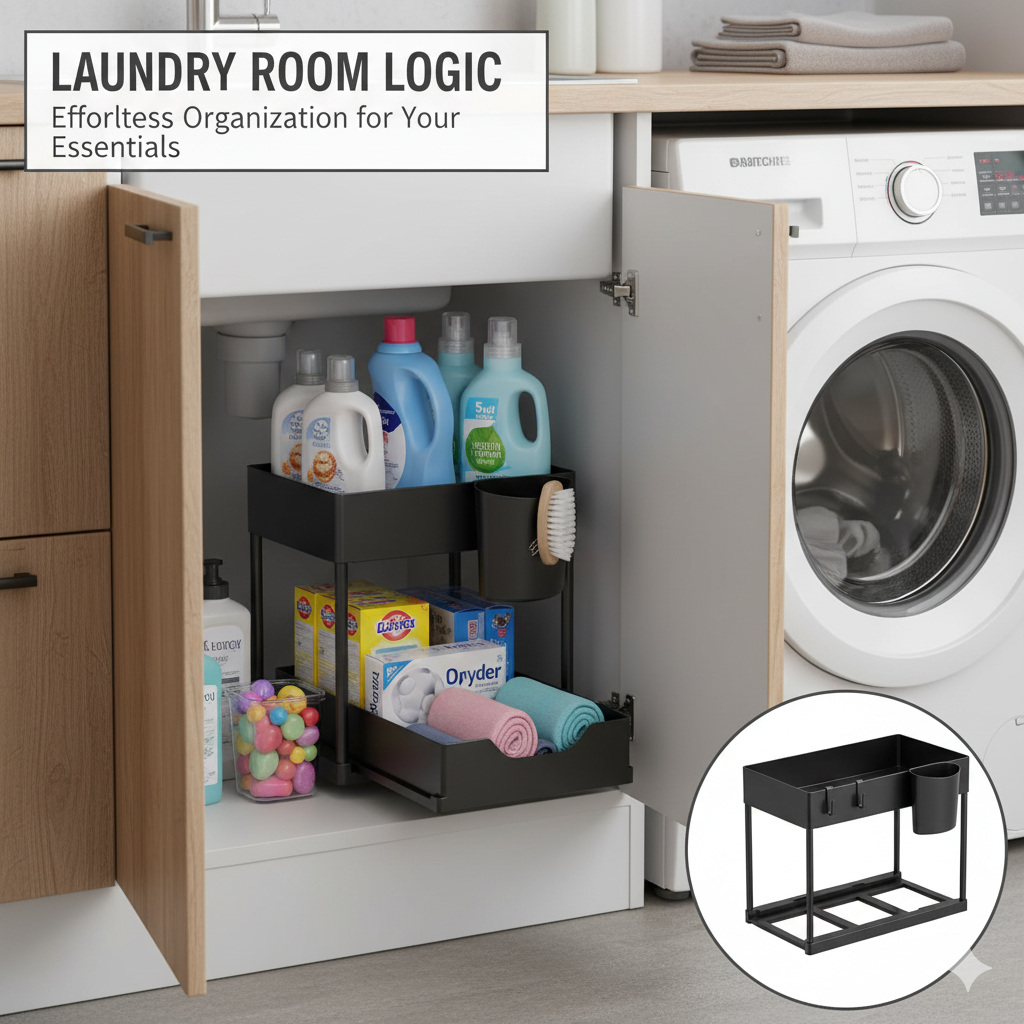 2 Tier Under Sink Organizers Storage Slide Out Kitchen Cabinet Bathroom Storage