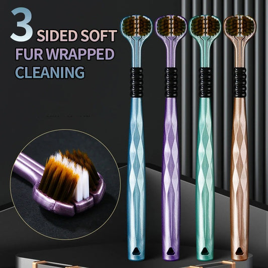 Three Sided Toothbrush 3 Sided Toothbrush For Adult Tri-Head Multi-Angle