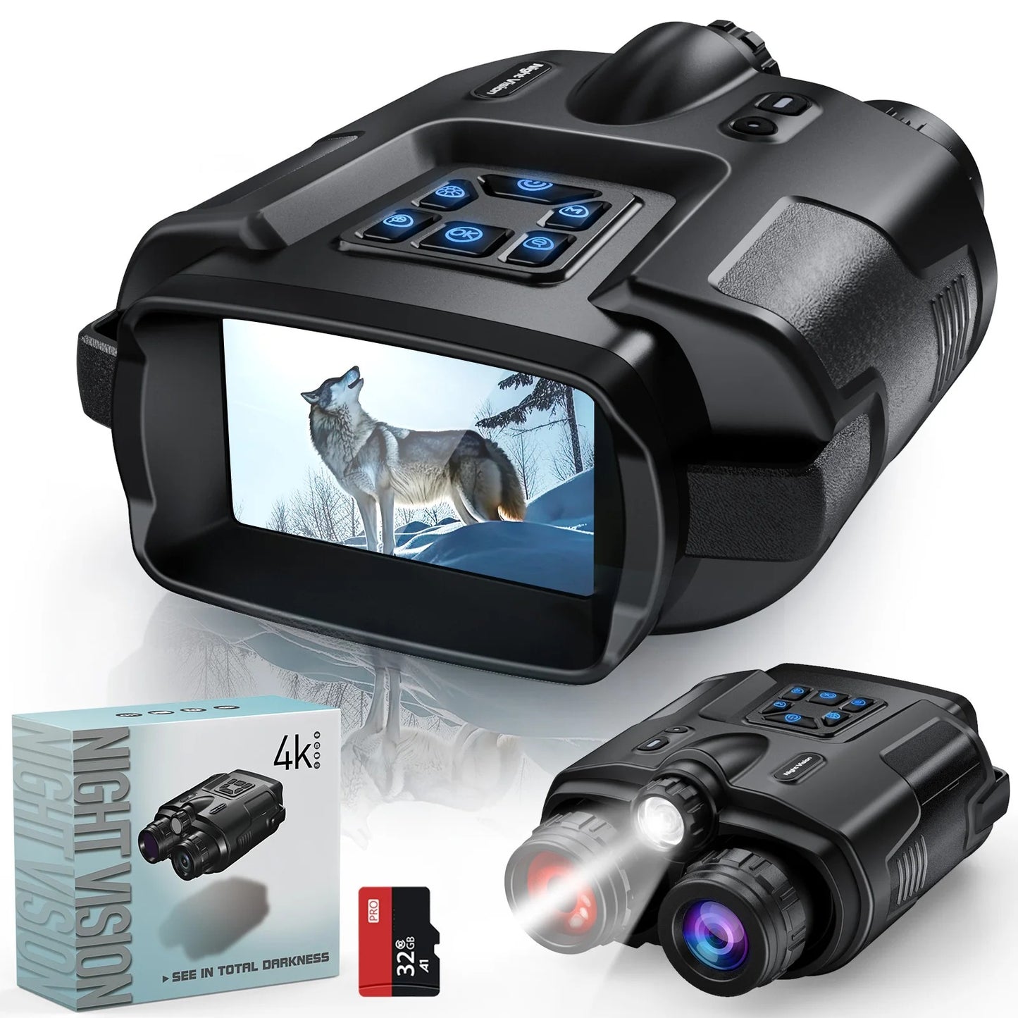 Share Night Vision Goggles Infrared Digital Binoculars For lotal Darkness Sunreillance
