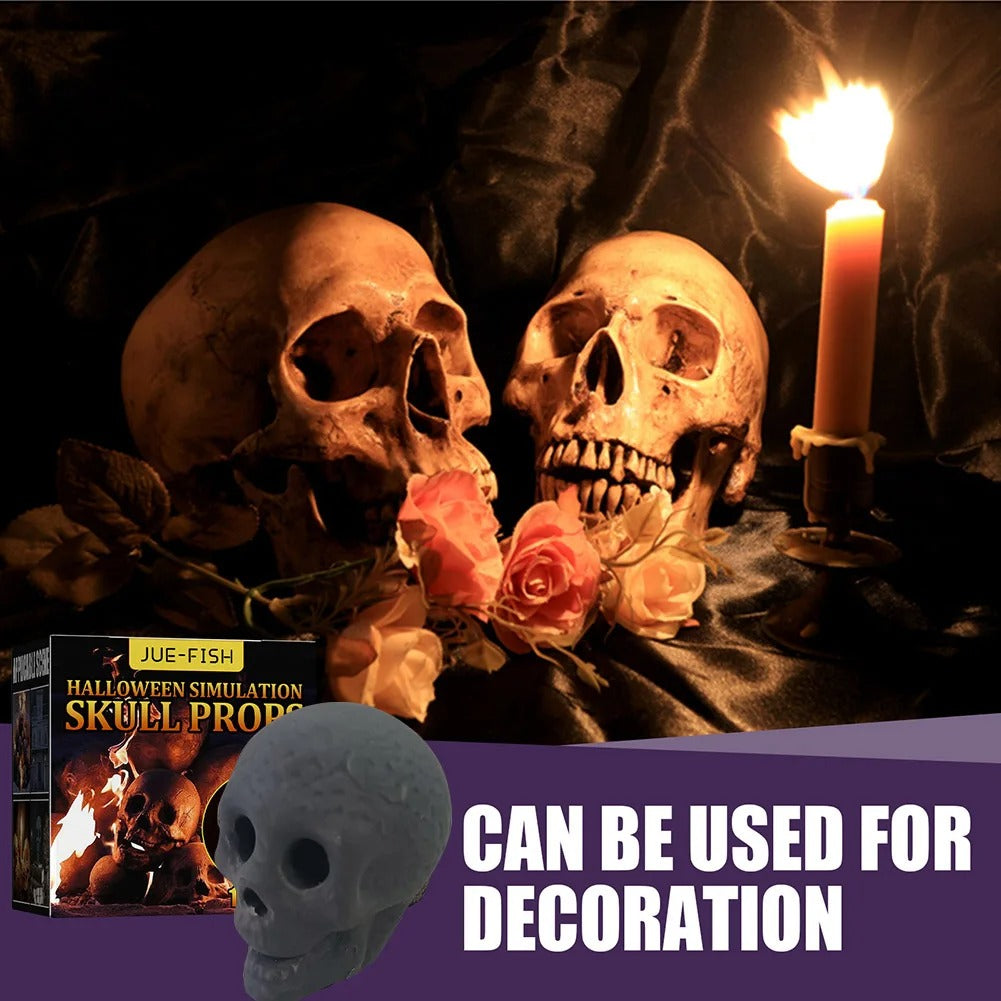 Ceramic Fire Pit Skull - Fireproof, Realistic Design Reusable Halloween Decor