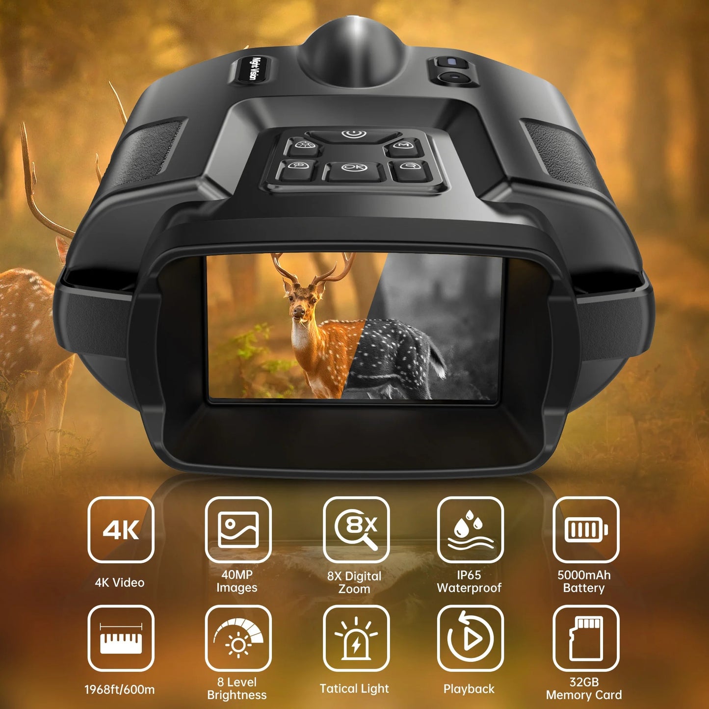Share Night Vision Goggles Infrared Digital Binoculars For lotal Darkness Sunreillance