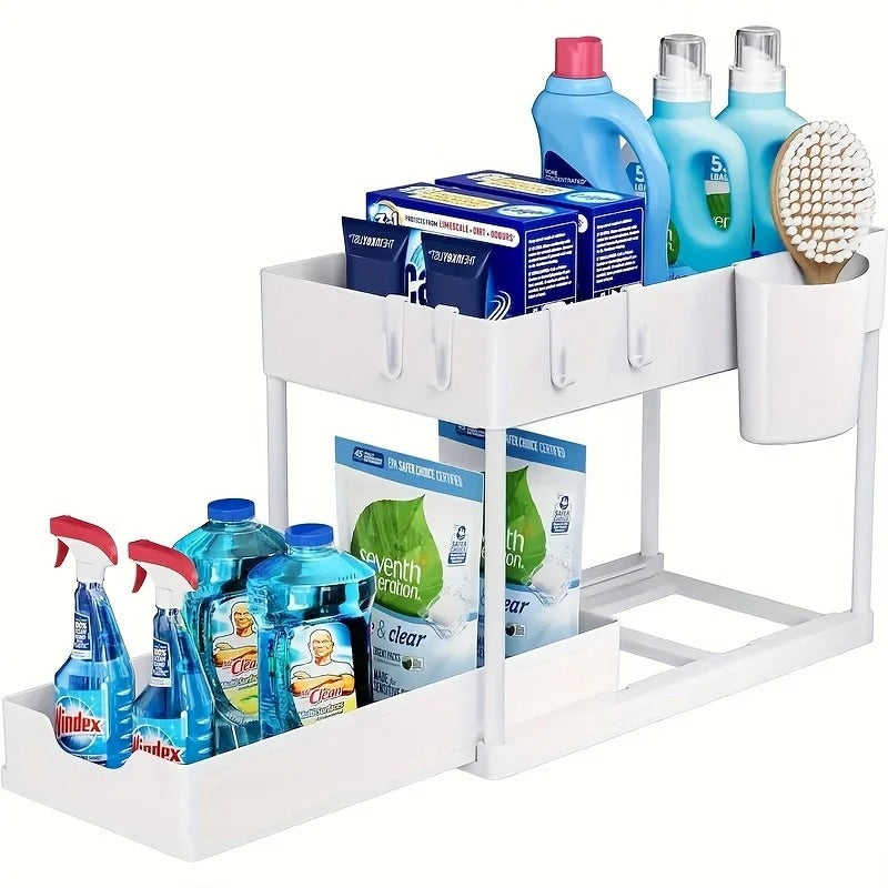 2 Tier Under Sink Organizers Storage Slide Out Kitchen Cabinet Bathroom Storage