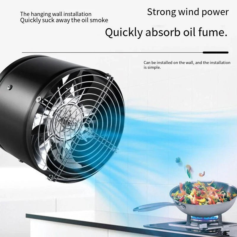 Exhaust Fan Portable Kitchen Ventilation Fan Wall Mount with Backdraft Damper