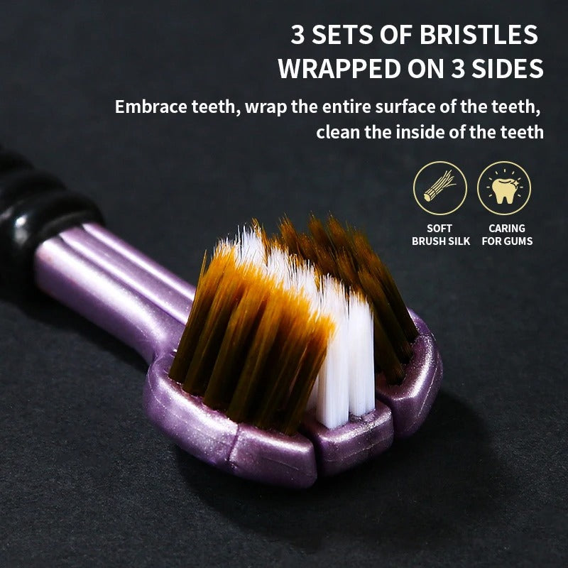 Three Sided Toothbrush 3 Sided Toothbrush For Adult Tri-Head Multi-Angle