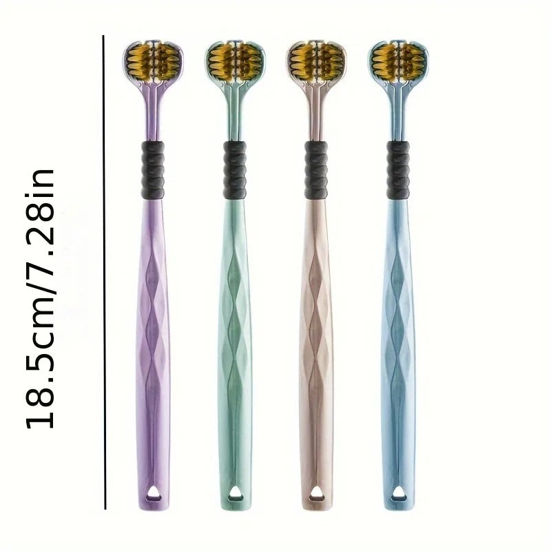 Three Sided Toothbrush 3 Sided Toothbrush For Adult Tri-Head Multi-Angle