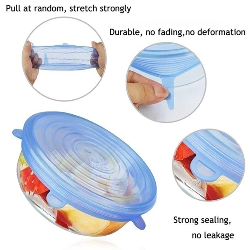 24pc Silicone Stretch Lids Reusable Durable Food Storage For Bowls Cover