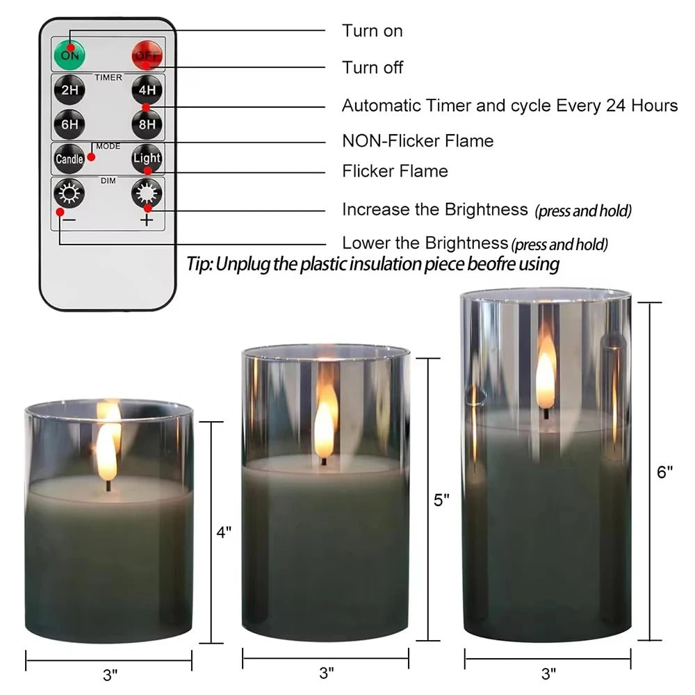 LED Candle Light 3 In 1 Flameless Candles with Remote Battery Operated halloween