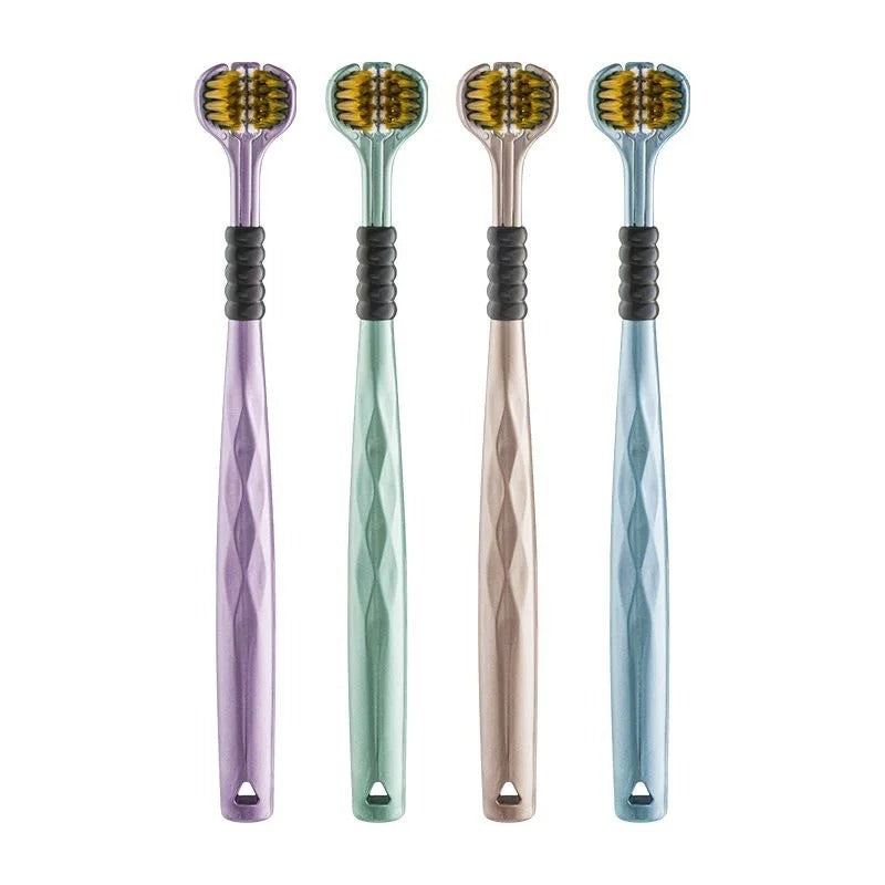 Three Sided Toothbrush 3 Sided Toothbrush For Adult Tri-Head Multi-Angle