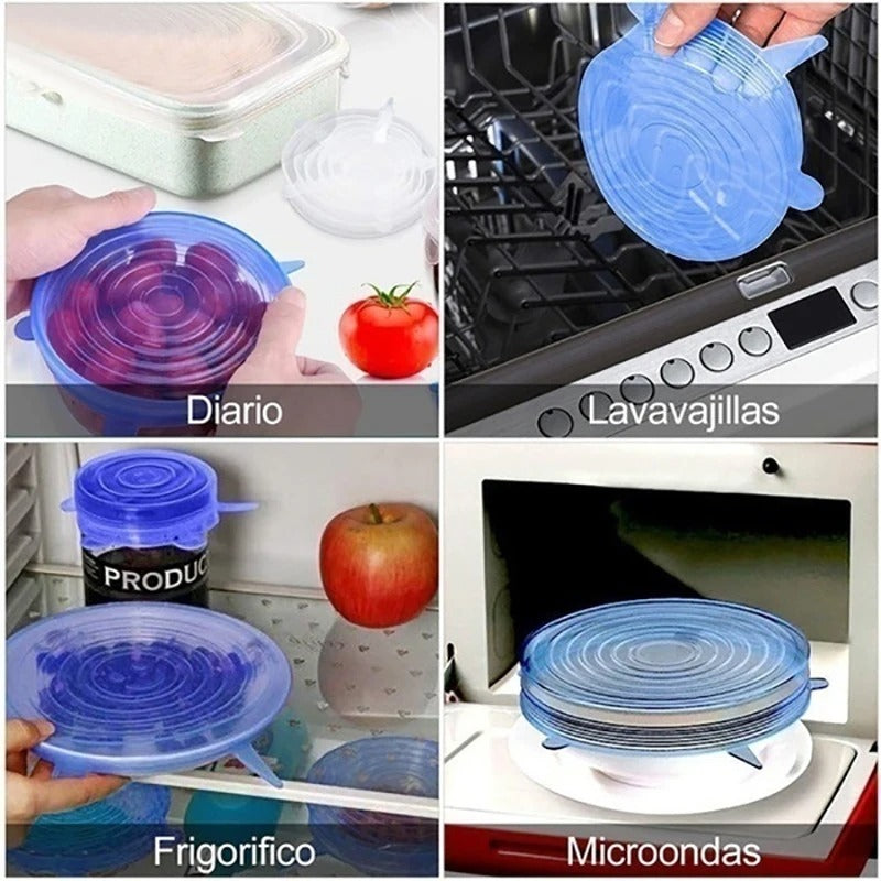 24pc Silicone Stretch Lids Reusable Durable Food Storage For Bowls Cover