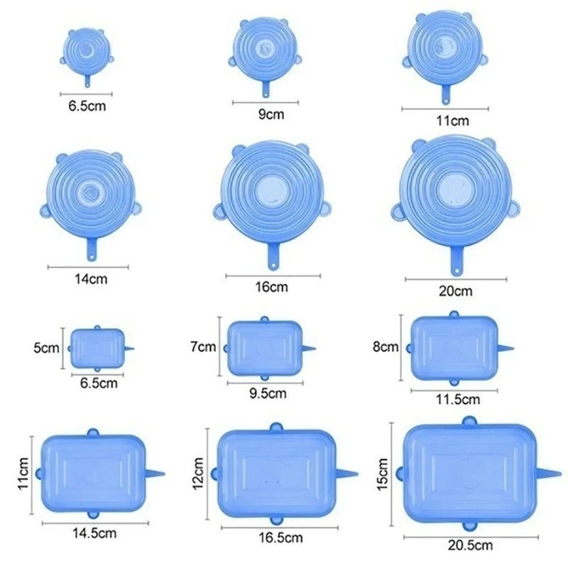 24pc Silicone Stretch Lids Reusable Durable Food Storage For Bowls Cover