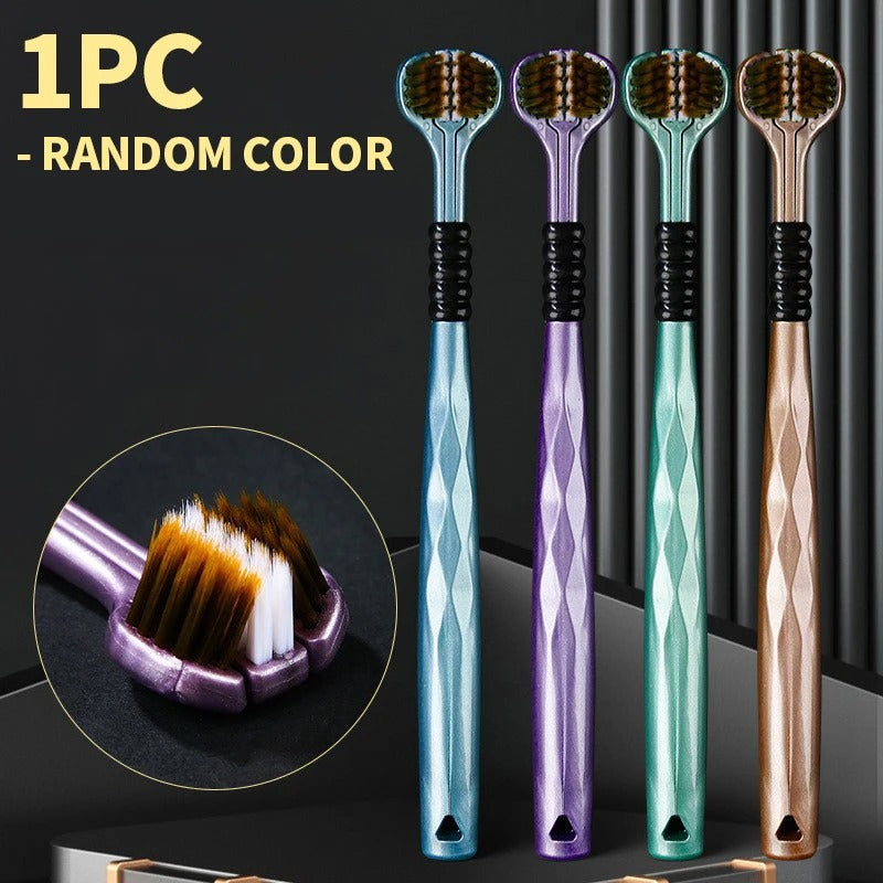 Three Sided Toothbrush 3 Sided Toothbrush For Adult Tri-Head Multi-Angle