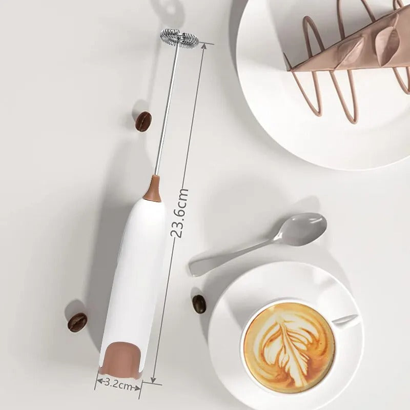 Electric Milk Frother Handheld Whisk Mixer Stirrer Coffee Egg USB Rechargeable