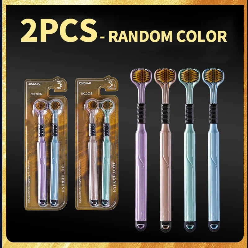 Three Sided Toothbrush 3 Sided Toothbrush For Adult Tri-Head Multi-Angle