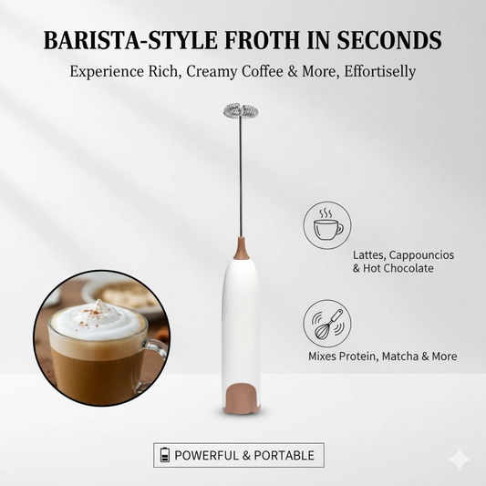 Electric Milk Frother Handheld Whisk Mixer Stirrer Coffee Egg USB Rechargeable
