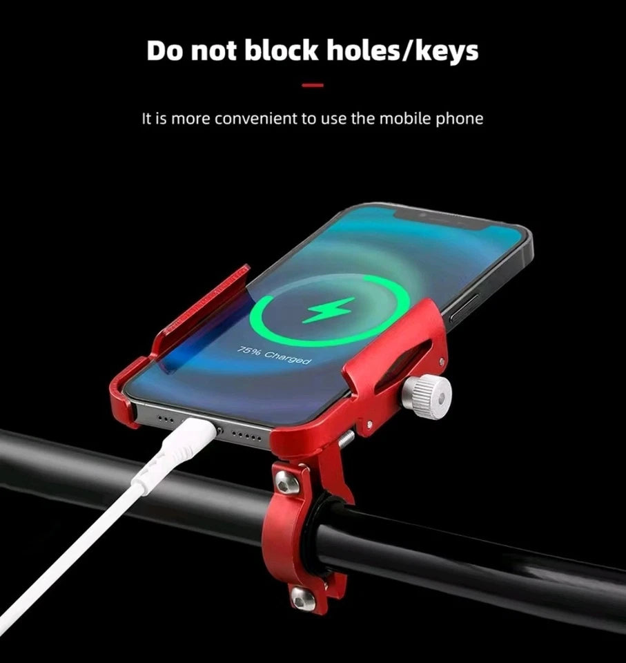 360° Aluminum Motorcycle Bicycle GPS Cell Phone Holder Handlebar Mount Black