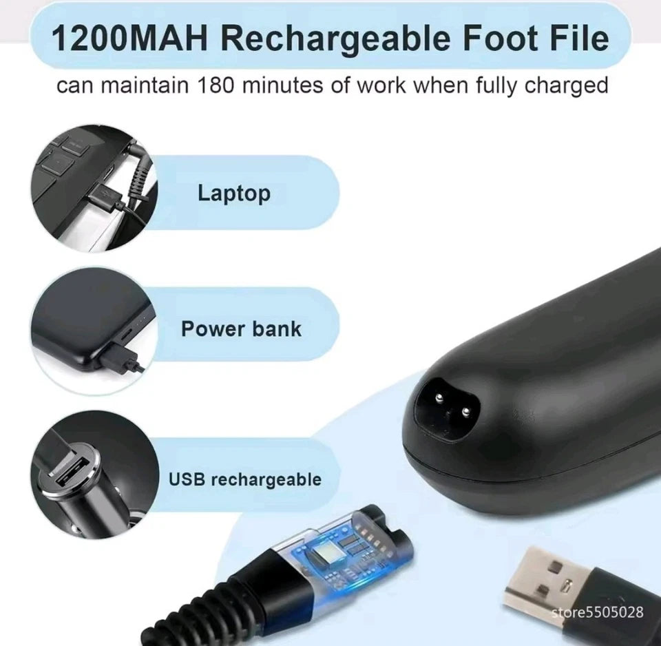 Pro Electric Foot Grinder File Callus Remover Dead Skin Power Pedicure Tool
