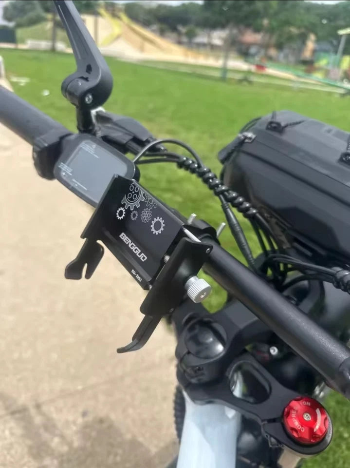360° Aluminum Motorcycle Bicycle GPS Cell Phone Holder Handlebar Mount Black