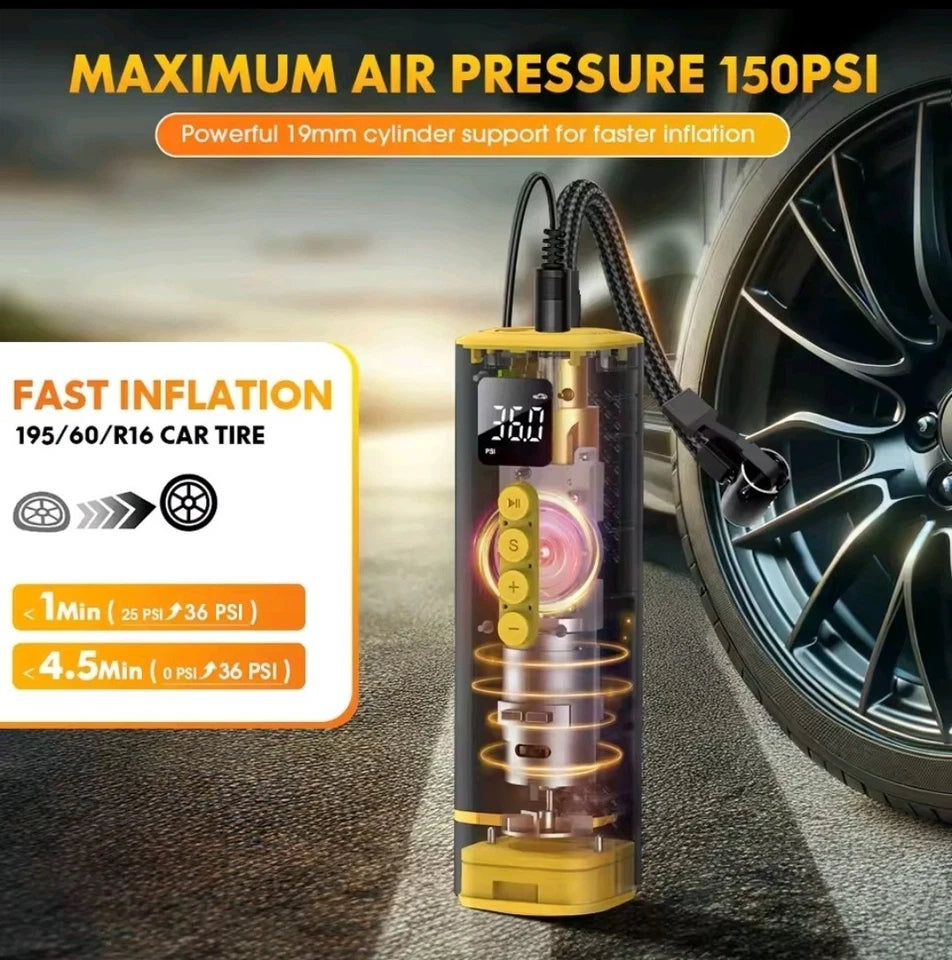 150 PSI portable Air Compressor Tire Inflator Fits Car Moto Bike Tires Air Pump