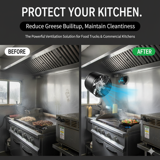Exhaust Fan Portable Kitchen Ventilation Fan Wall Mount with Backdraft Damper