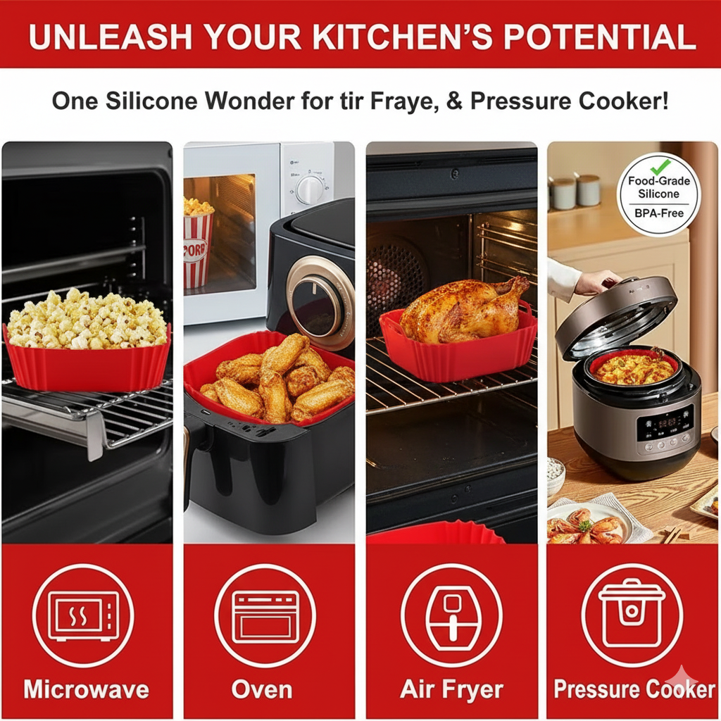 silicone air fryer liner Silicone Pot Basket Liners 6.3inch Round Non-stick