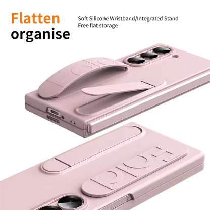 Premium Z Fold 7 Case with Hinge Protection, Kickstand & Wristband