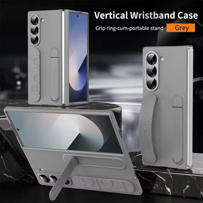 Premium Z Fold 7 Case with Hinge Protection, Kickstand & Wristband