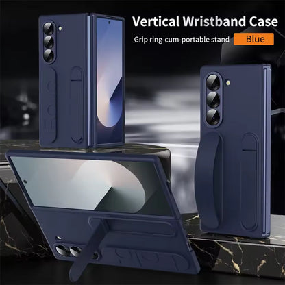 Premium Z Fold 7 Case with Hinge Protection, Kickstand & Wristband