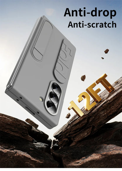 Premium Z Fold 7 Case with Hinge Protection, Kickstand & Wristband