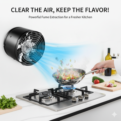 Exhaust Fan Portable Kitchen Ventilation Fan Wall Mount with Backdraft Damper