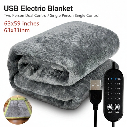 Heated Blanket Throw 59 in x 63 in, ETL Certified, 8-10 hour heat preservation