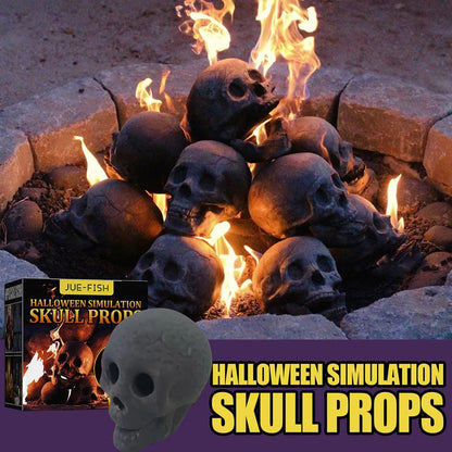 Ceramic Fire Pit Skull - Fireproof, Realistic Design Reusable Halloween Decor