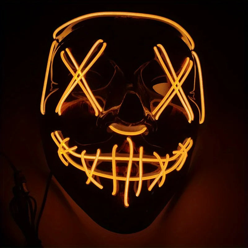 Costume Halloween Face Mask LED Light Up Cosplay Clubbing Party Purge