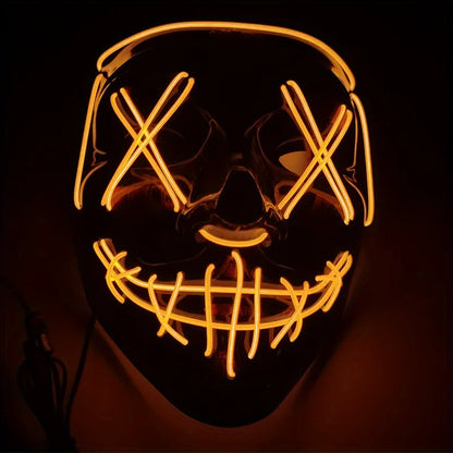 Costume Halloween Face Mask LED Light Up Cosplay Clubbing Party Purge