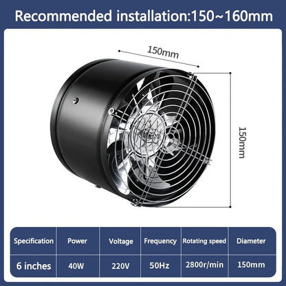 Exhaust Fan Portable Kitchen Ventilation Fan Wall Mount with Backdraft Damper