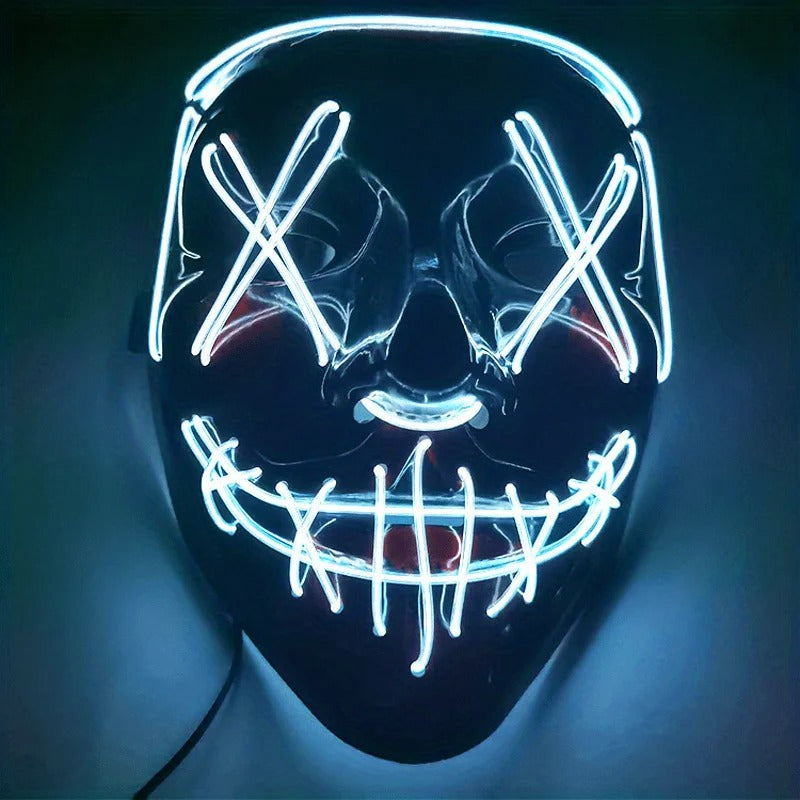 Costume Halloween Face Mask LED Light Up Cosplay Clubbing Party Purge