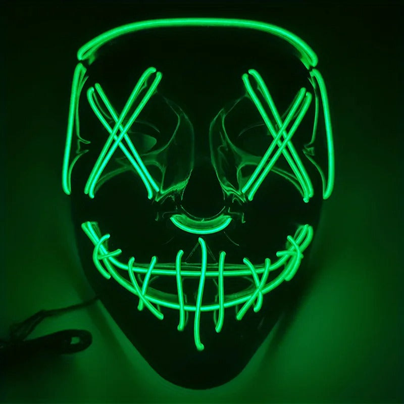 Costume Halloween Face Mask LED Light Up Cosplay Clubbing Party Purge