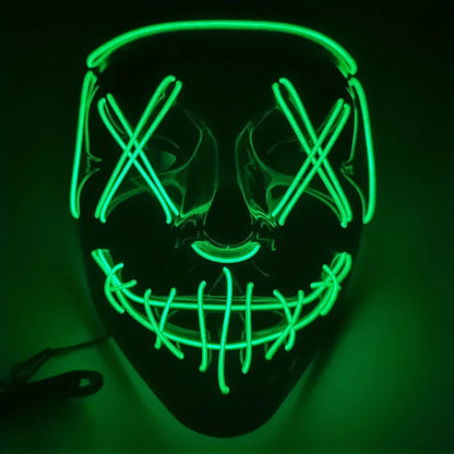 Costume Halloween Face Mask LED Light Up Cosplay Clubbing Party Purge