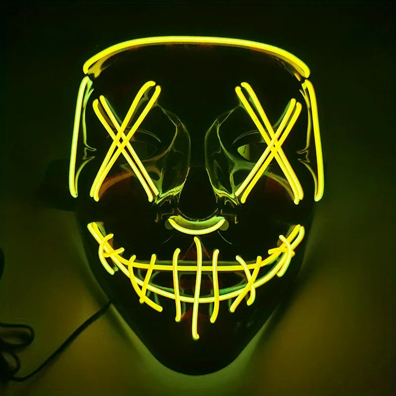 Costume Halloween Face Mask LED Light Up Cosplay Clubbing Party Purge