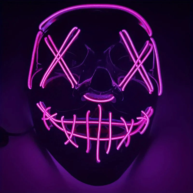 Costume Halloween Face Mask LED Light Up Cosplay Clubbing Party Purge