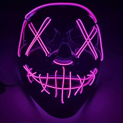 Costume Halloween Face Mask LED Light Up Cosplay Clubbing Party Purge