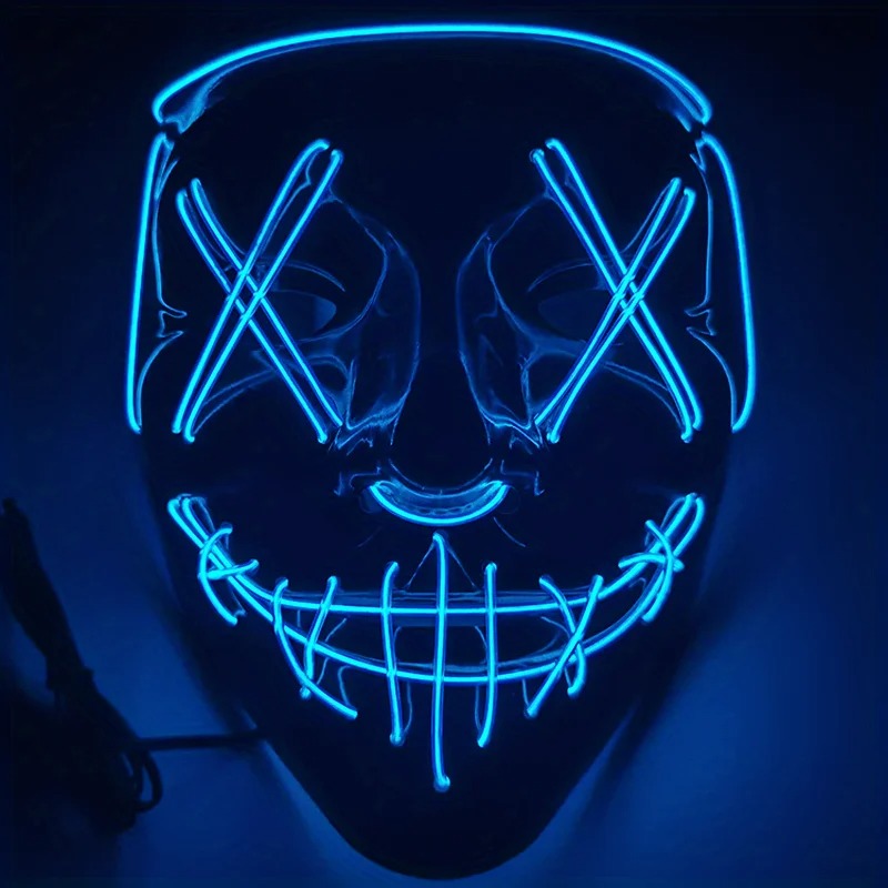 Costume Halloween Face Mask LED Light Up Cosplay Clubbing Party Purge