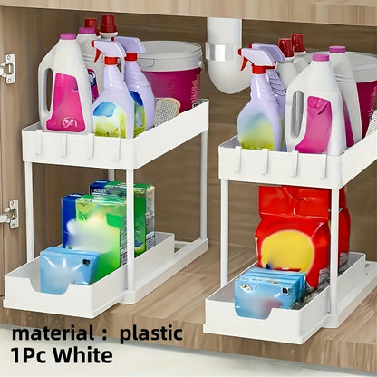 2 Tier Under Sink Organizers Storage Slide Out Kitchen Cabinet Bathroom Storage
