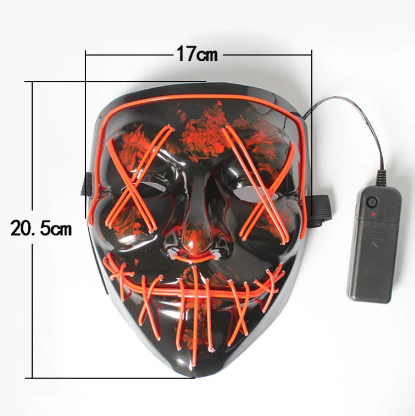 Costume Halloween Face Mask LED Light Up Cosplay Clubbing Party Purge